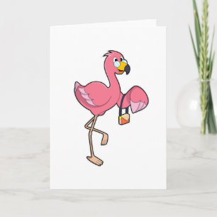 Carte Flamant rose avec purge