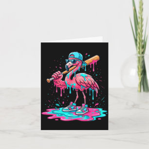 Carte Flamant rose cool baseball glace qui coule sport d