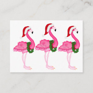 Carte Flamant rose de fermeture de Noël / étiquett