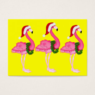 Carte Flamant rose / étiquette