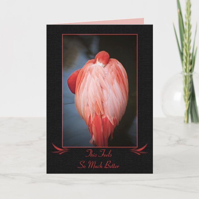 Carte Flamant rose Get Well (Devant)