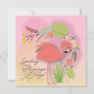 Carte Flamant rose Hugs
