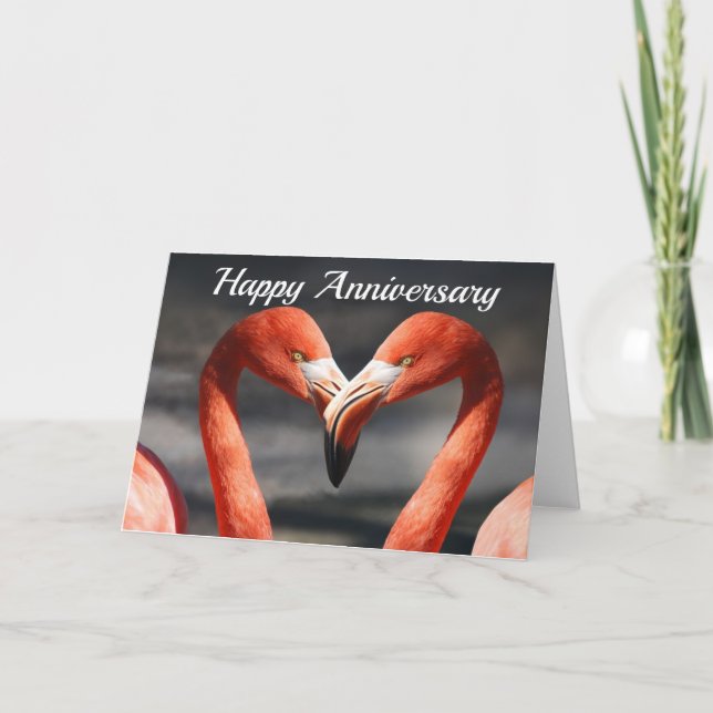 Carte Flamant rose Love Blank Anniversaire Note Salutati (Devant)