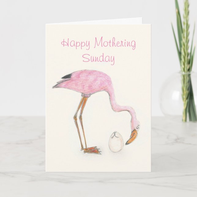 Carte Flamant rose Mothering Sunday (Devant)