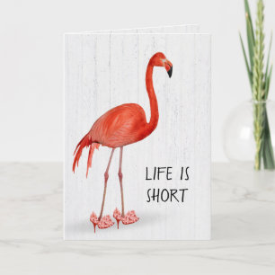 Carte Flamant rose Rose Anniversaire En Talon Haut