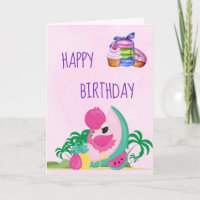 Flamant rose rose avec des fruits et anniversaire