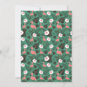 Carte Flamant rose rose motif transparent sur arrière - 