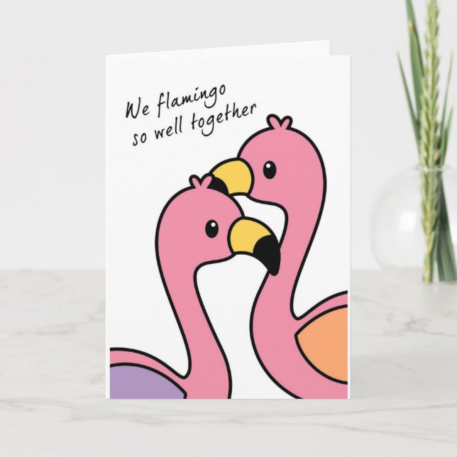 Carte Flamant rose si bien Anniversaire/Carte d'amour (Devant)