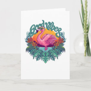 Carte Flamant rose tropical