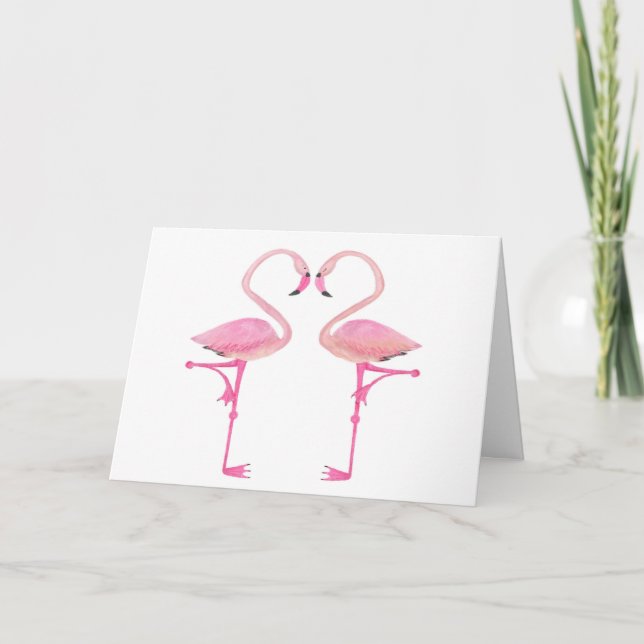 Carte Flamant rose Valentine (Devant)