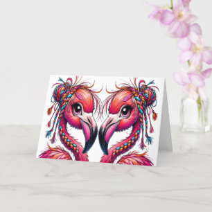 Carte Flamants roses précieux et extravagants