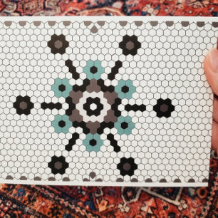 Carte Flambeau de neige bleu et gris Carrelage blanc Vac