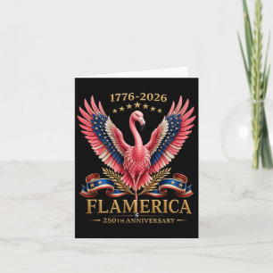 Carte Flamerica 250e anniversaire flamant patriotique