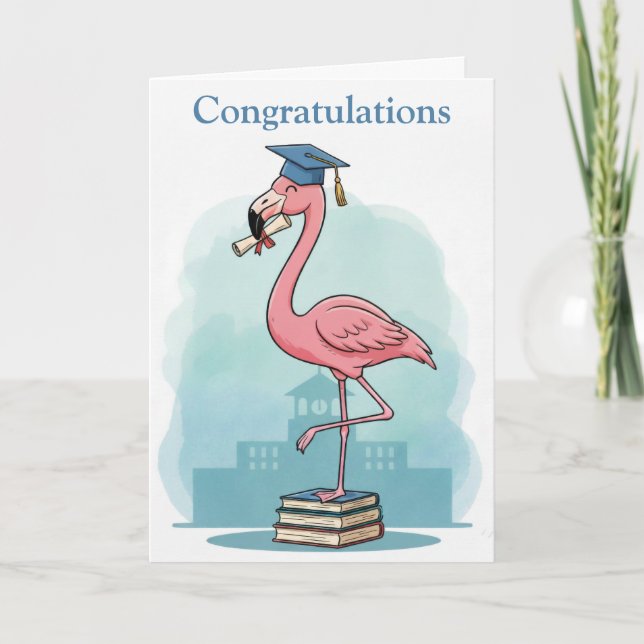 Carte Flamingo Graduation Card (Devant)
