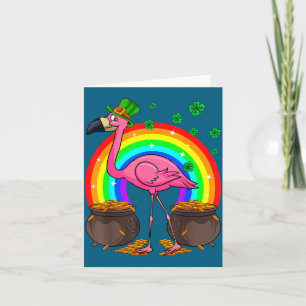Carte Flamingo lutin irlandais drôle de la Saint-Patrick