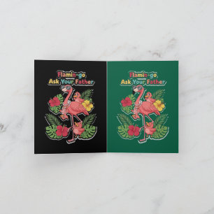 Carte Flamingo Maman Drôle Demandez à Votre Père Rétro T