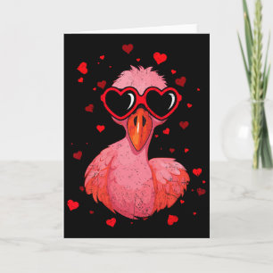 Carte Flamingo Saint-Valentin Lunettes de soleil Cœur Am