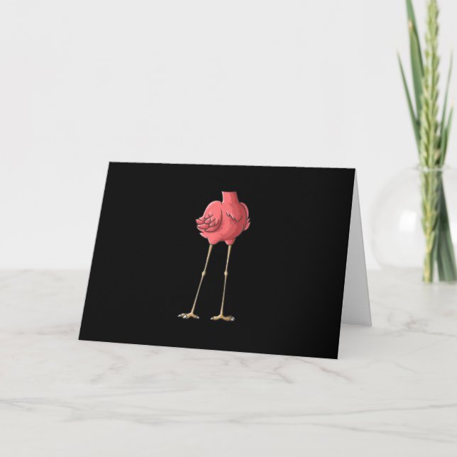 Carte Flamingo sans tête Halloween Lazy Cool (Devant)