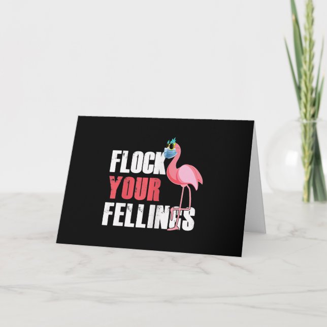 Carte Flamingue Rose Drôle Flock Vos Sentiments Femme (Devant)
