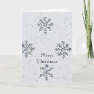 Carte Flammes de neige gris argent Noël