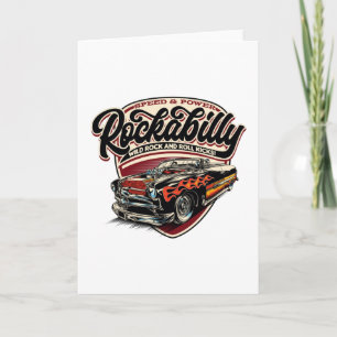 Carte Flammes de vitesse Rockabilly Hotrod - pos