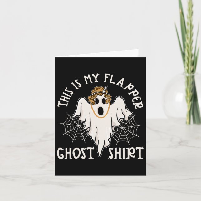 Carte Flapper Ghost 1920s Vintage Halloween Party Roarin (Devant)