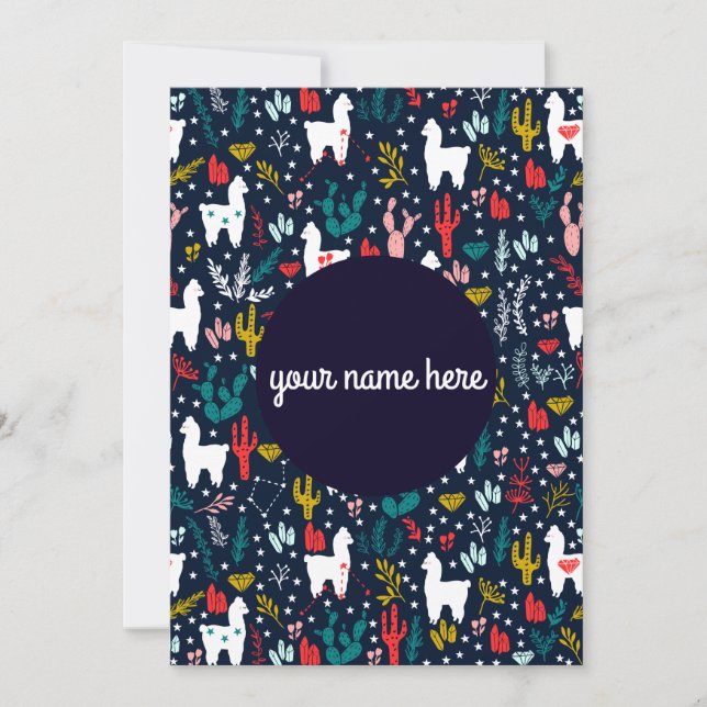 Carte Flat Alpaca personnalisée (Devant)