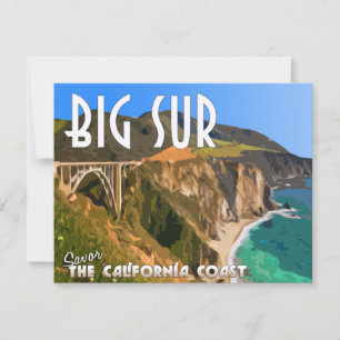 Carte Flat Big Sur California Pacific Coast Highwa