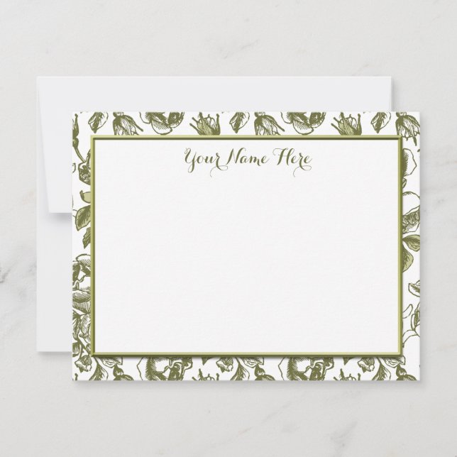 Carte Flat Flat Flat Rose personnalisée (Devant)