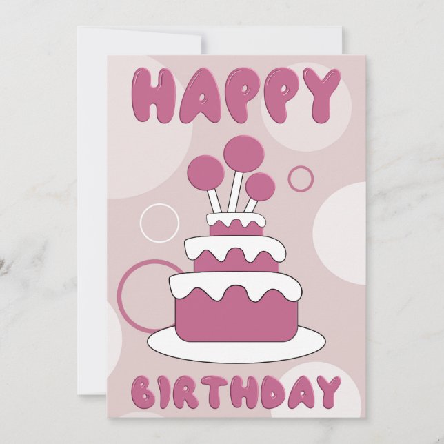Carte Flat Greeting Card Happy Birthday (Devant)