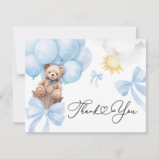 Carte Flat Merci Blue Bear  (Devant)