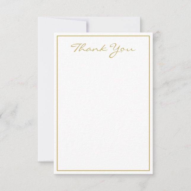 Carte Flat Merci minimaliste Gold Script (Devant)