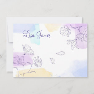 Carte Flat Note du nom personnalisé