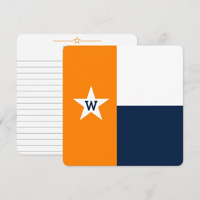Carte Flat Orange & Navy Blue Texas (Devant / Derrière)