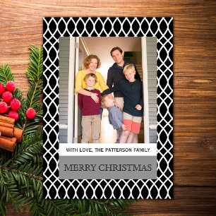 Carte Flat Photo Black Elegant Lattice