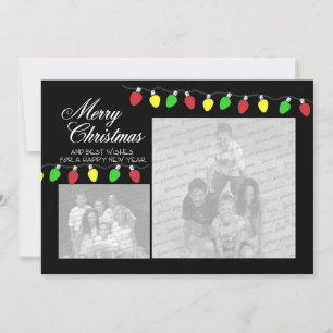 Carte Flat Photo Holiday Lights