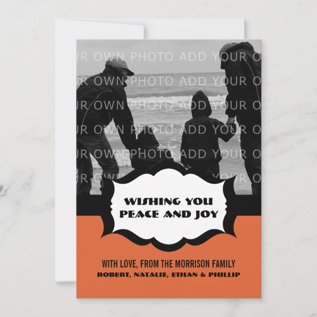 Carte Flat Simple Photo De Vacances, Orange (Devant)