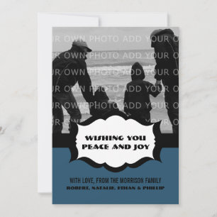 Carte Flat Simple Photo Vacances, bleu