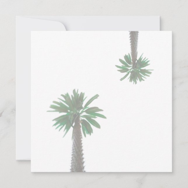 Carte Flat Tropical Green Pastel Palm Tree Stylisé (Devant)