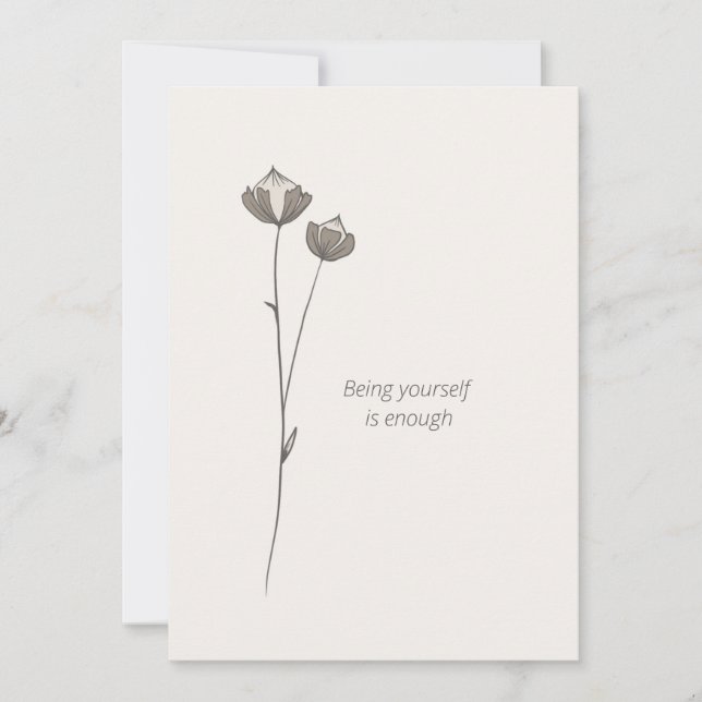 Carte Flax Minimal -Être soi-même est suffisant (Devant)