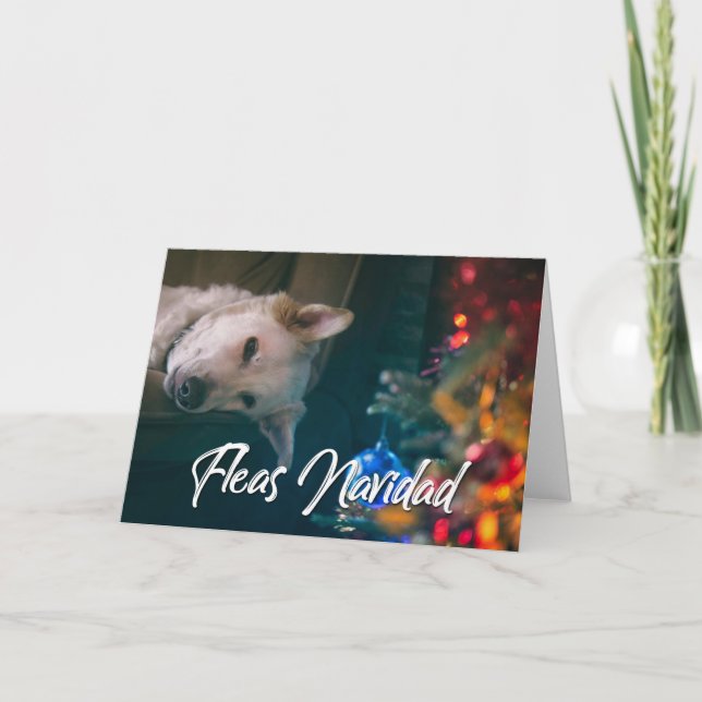 Carte Fleas Navidad Funny Christmas - VOTRE CHIEN PHOTO (Devant)