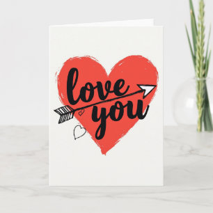 Carte flèche cœur Simple Love You
