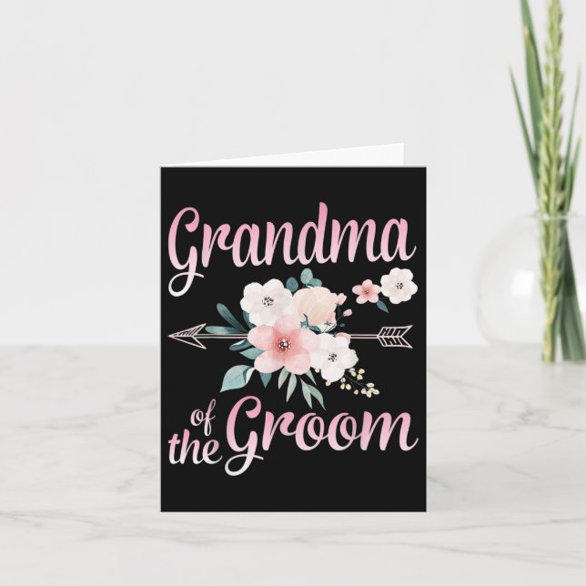 Carte Flèche Fleur Joyeuse Grand-Mère De L'Épouse Groom (Devant)