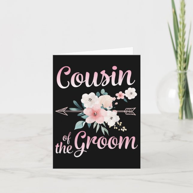 Carte Flèche Fleur Joyeux Cousin De La Mariée De Chambre (Devant)