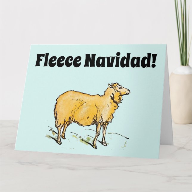 Carte Fleece Feliz Navidad Funny Sheep Joke (Devant)