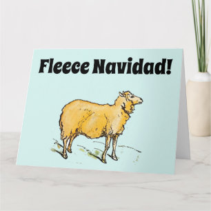 Carte Fleece Feliz Navidad Funny Sheep Joke