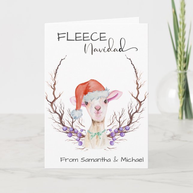 Carte Fleece Navidad Cute Lampe Noël (Devant)