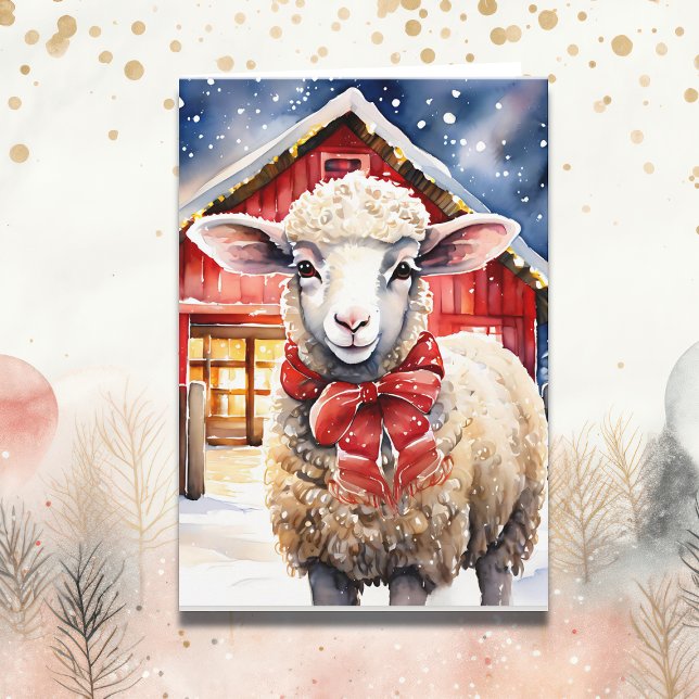 Carte Fleece Navidad | Drôle jeu de mouton de Noël (Créateur téléchargé)