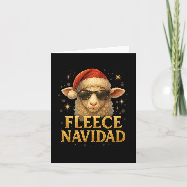 Carte Fleece Navidad Funny Conception de moutons de Noël (Devant)