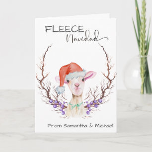 Carte Fleece Navidad Mignon Agneau Noël 